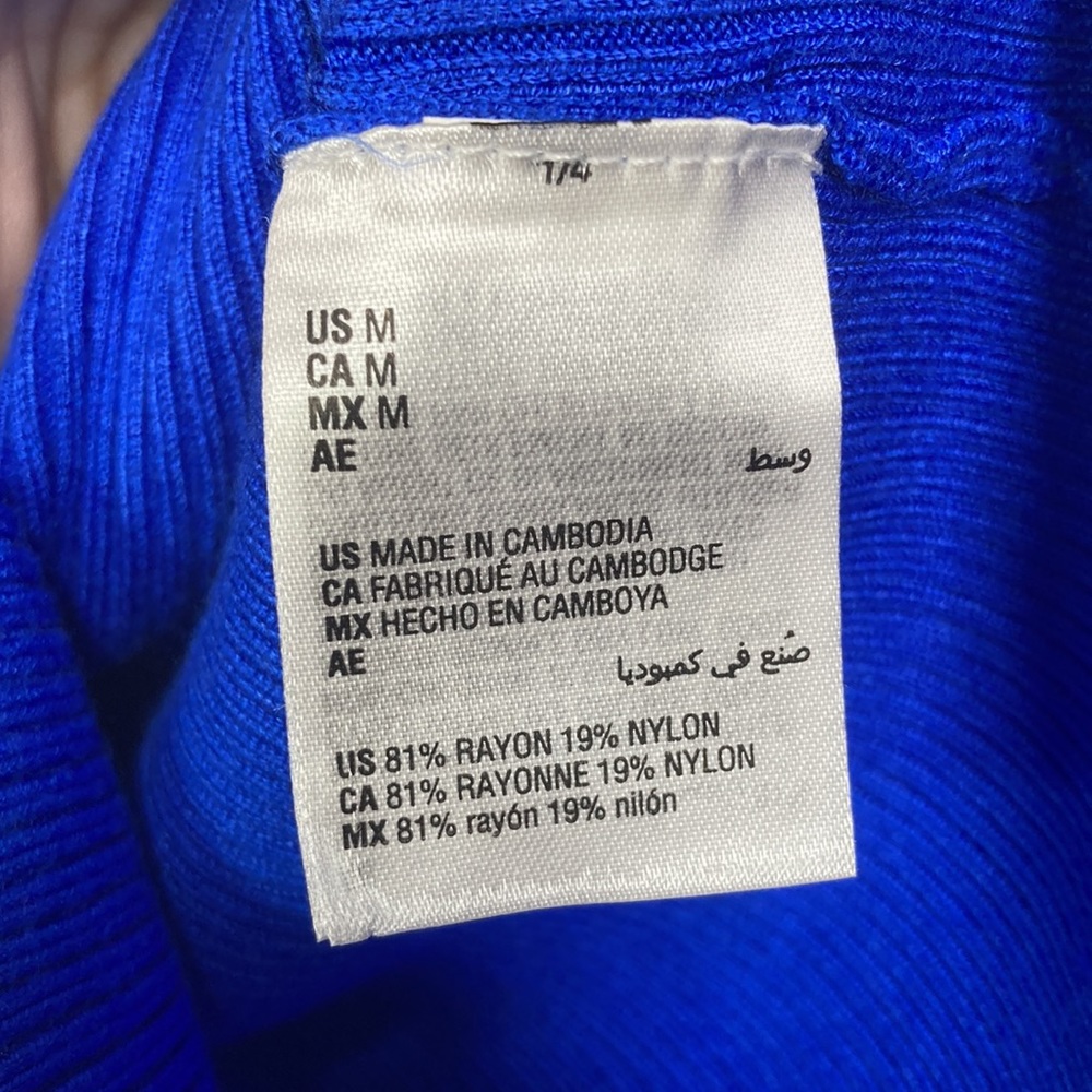 NWT Inc International Concepts Blue Ribbed Long-Sleeve Sweater Size Medi… - Picture 8 of 9